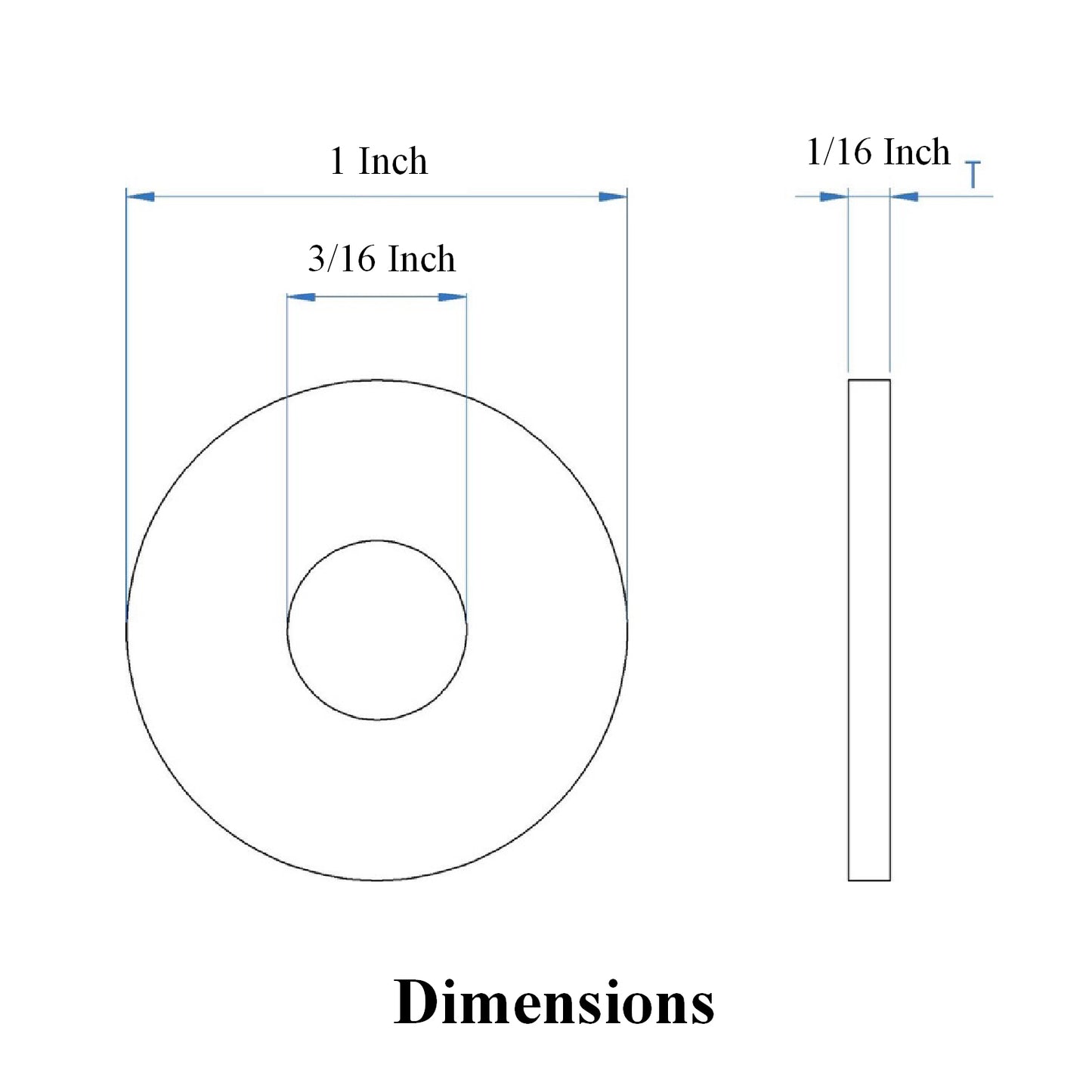 Imperial Steel Backing Washers for 3/16" Pop Rivets Size: 3/16" x 1"