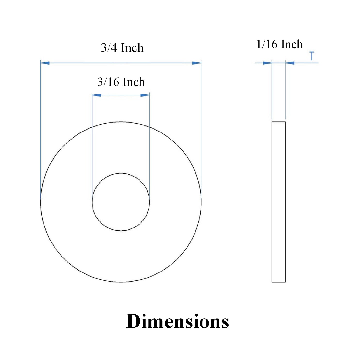 Imperial Steel Backing Washers for 3/16" Pop Rivets Size: 3/16" x 3/4"