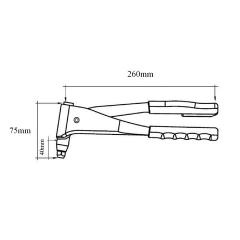 Hand Pop Riveter Gun & 60 Rivets Sizes 2.4mm, 3.2mm, 4.0mm & 4.8mm