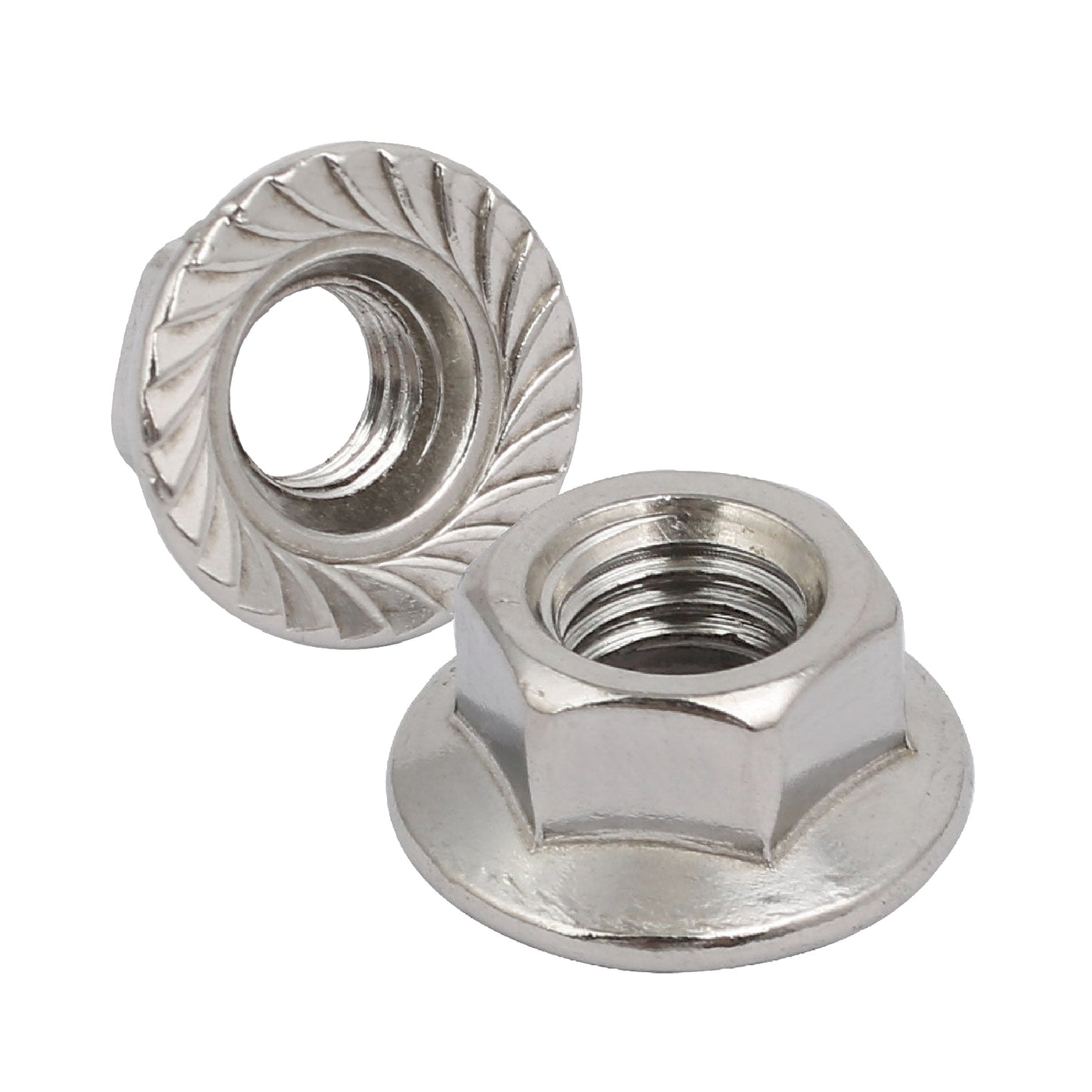 200 x Assorted Flanged Serrated Hex Nuts to Fit Metric Bolts