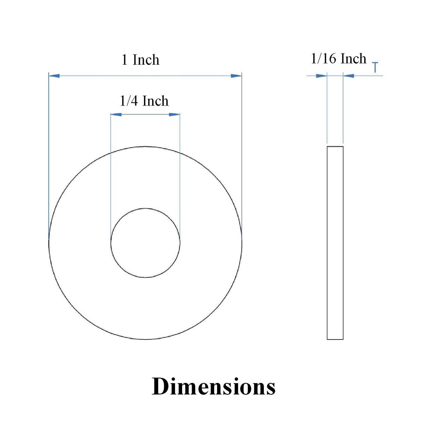 Imperial Steel Backing Washers for 1/4" Pop Rivets Size: 1/4" x 1"
