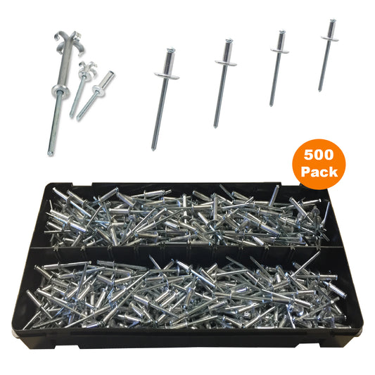 500 x Assorted Aluminium Peel Back Rivets <br><br>