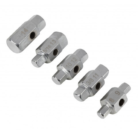 5 PCE Carbon Steel Double Sided Drain Oil Plug Keys, Featuring 10 Sizes