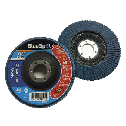 8 x Mixed Grit Flap Wheel Sanding Discs 115mm Zirconium Oxide