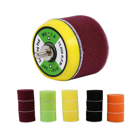 16 x Assorted Foam 50mm Polishing Pads with Backing Plate