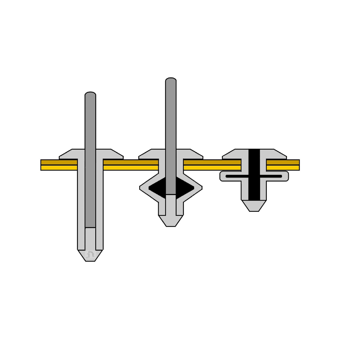 Black Aluminium Pop Rivets Dome headed<br>Menu Options