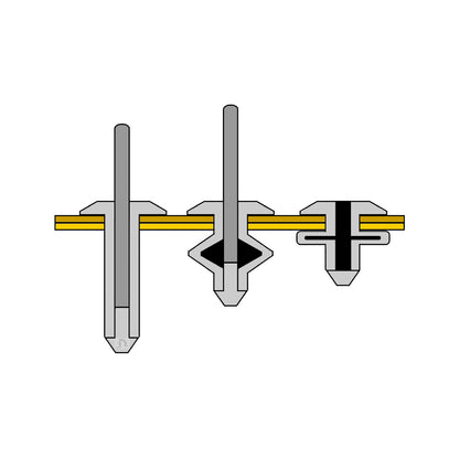 100 x Aluminium Large Flange Pop Rivets Dome headed Menu Options