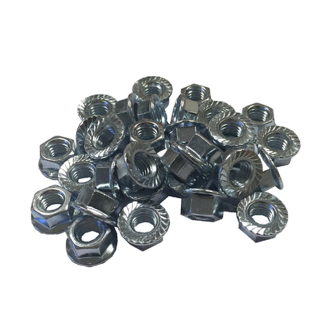 200 x Assorted Flanged Serrated Hex Nuts to Fit Metric Bolts