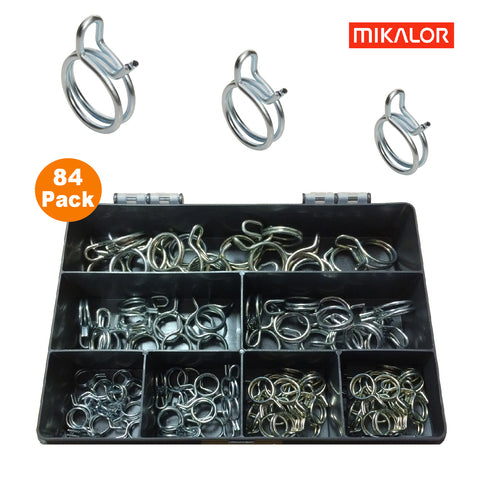 84 x Assorted Mikalor Double Wire Spring Clips<br><br>