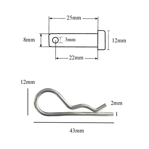 Metric Clevis Pins <br> Fasteners with R Clips <br> Menu Options