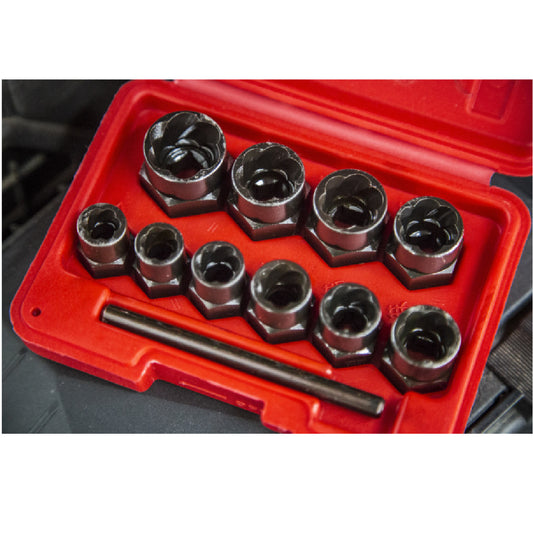 10 PCE Chrome Steel Bolt Remover Set 9-19mm, Including Plastic Case