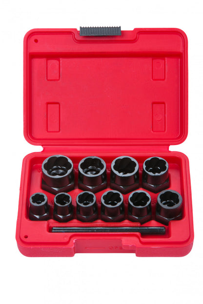 10 PCE Chrome Steel Bolt Remover Set 9-19mm, Including Plastic Case