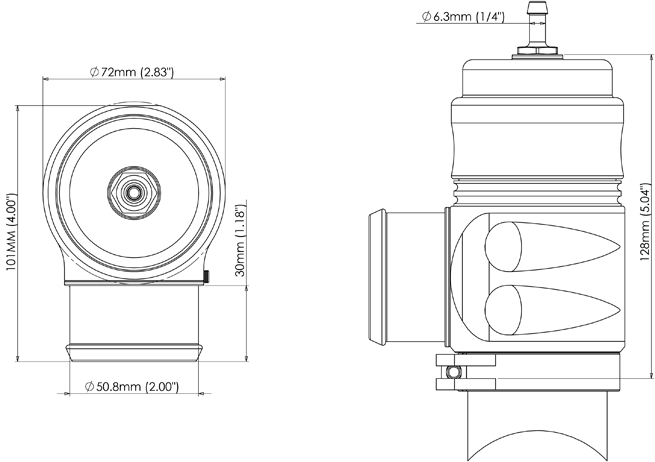 Turbosmart BOV Big Bubba BPV Black  TS-0204-1202 Blow Off Valve, Dump Valve