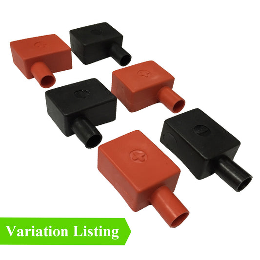 Battery Terminal Insulation Covers Positive Red & Negative Black Flag