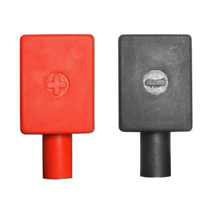2 x Battery Terminal Covers Straight Flag Insulation Boots Positive & Negative