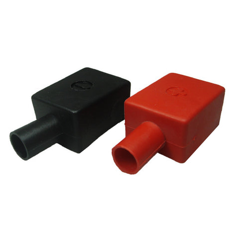 2 x Battery Terminal Covers Straight Flag Insulation Boots Positive & Negative