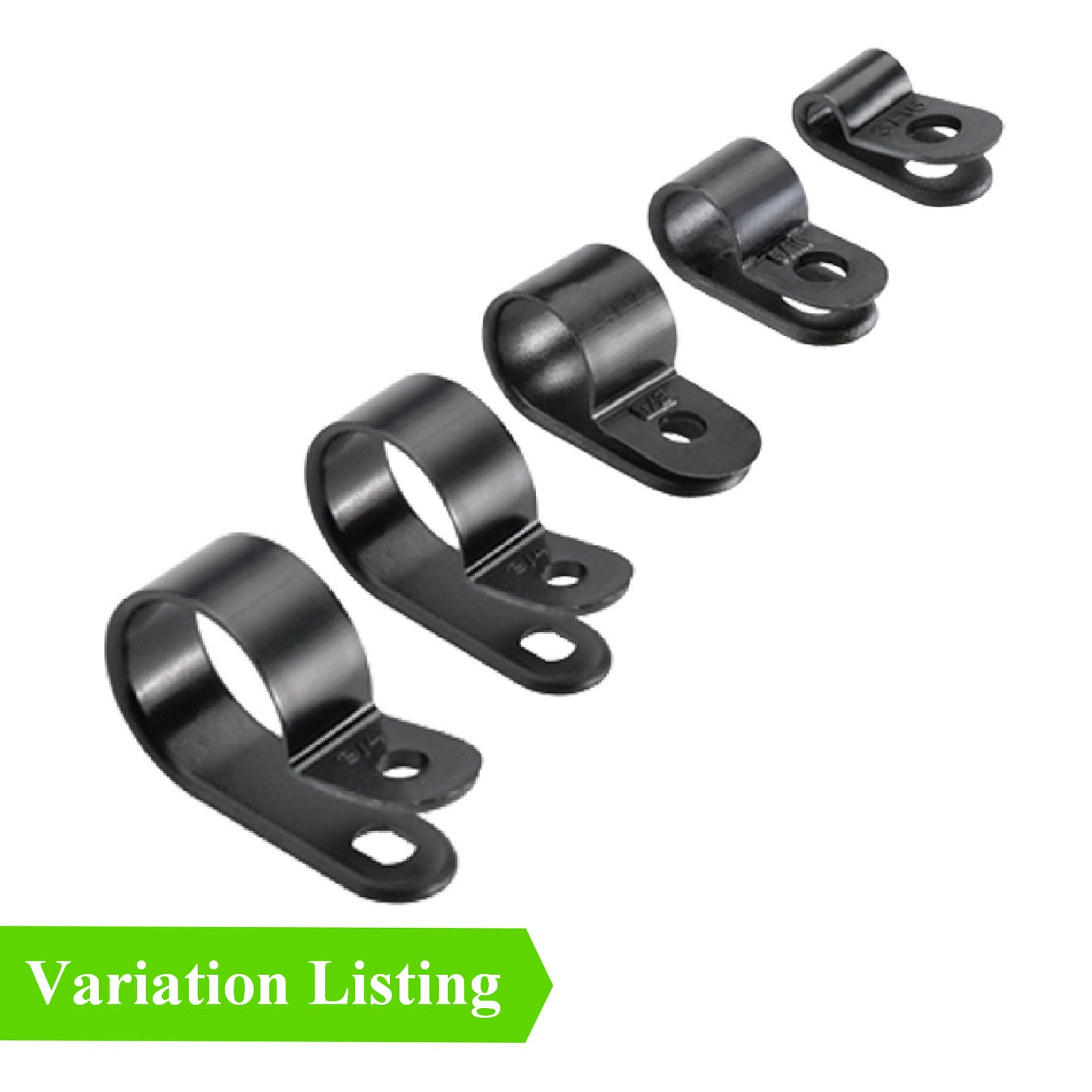 Black Nylon P Clips for Conduit, Cable, Tubing & Sleeving