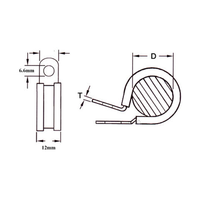 Black Nylon P Clips for Conduit, Cable, Tubing & Sleeving