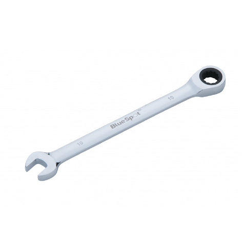 Chrome Ratchet 10mm Bi Hex Spanner Fixed Head with 5° Ratcheting Increments