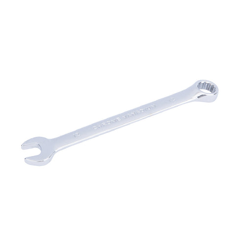 Chrome 12mm Fully Polished Double Ended Spanner, Open Ended Head Offset 15°
