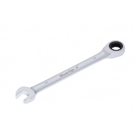 Chrome Ratchet 12mm Bi Hex Spanner Fixed Head with 5° Ratcheting Increments