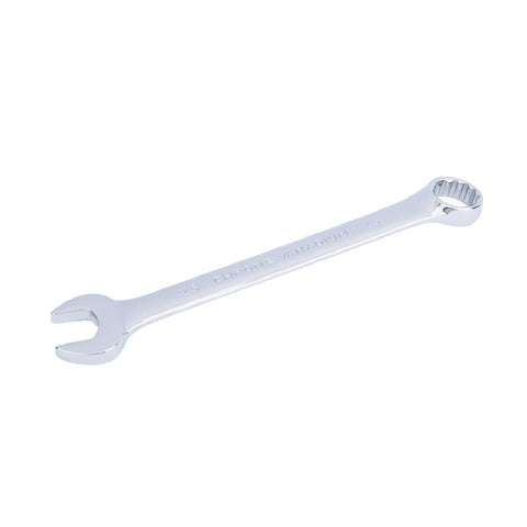 Chrome 25mm Fully Polished Double Ended Spanner, Open Ended Head Offset 15°
