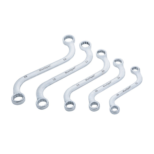 5 PCE Chrome Metric S Type Spanner Set 10-19mm, Including Carrying Case