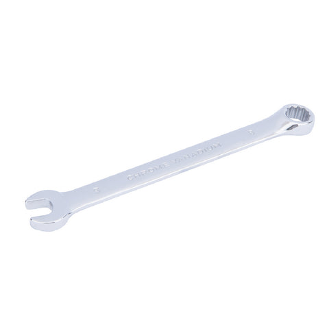 Chrome 8mm Fully Polished Double Ended Spanner, Open Ended Head Offset 15°