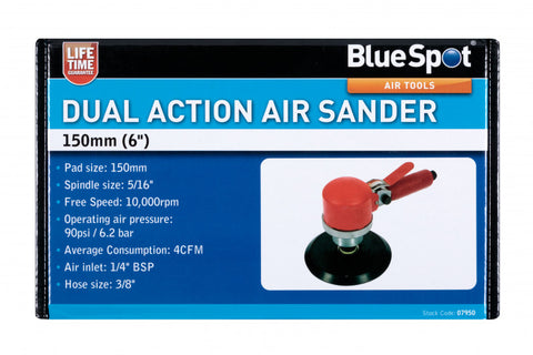 Dual Action 150mm Air Sander, Featuring Variable Trigger to Control Airflow