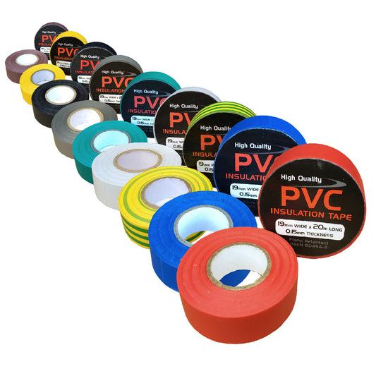 Electrical PVC Insulation Tape 19mm x 20 Metres Flame Retardant