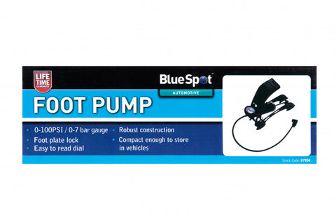 Heavy Duty 100 PSI Robust Vehicle Tyre Foot Pump with various adaptors