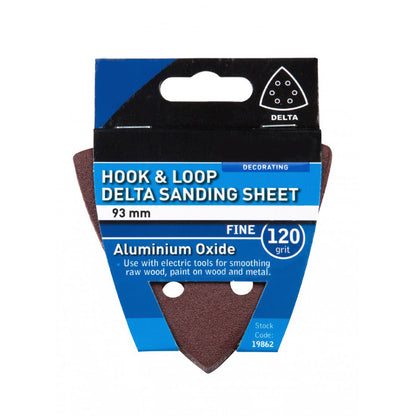 Hook and Loop 93mm Detail Sanding Sheets 120 Grit<br><br>