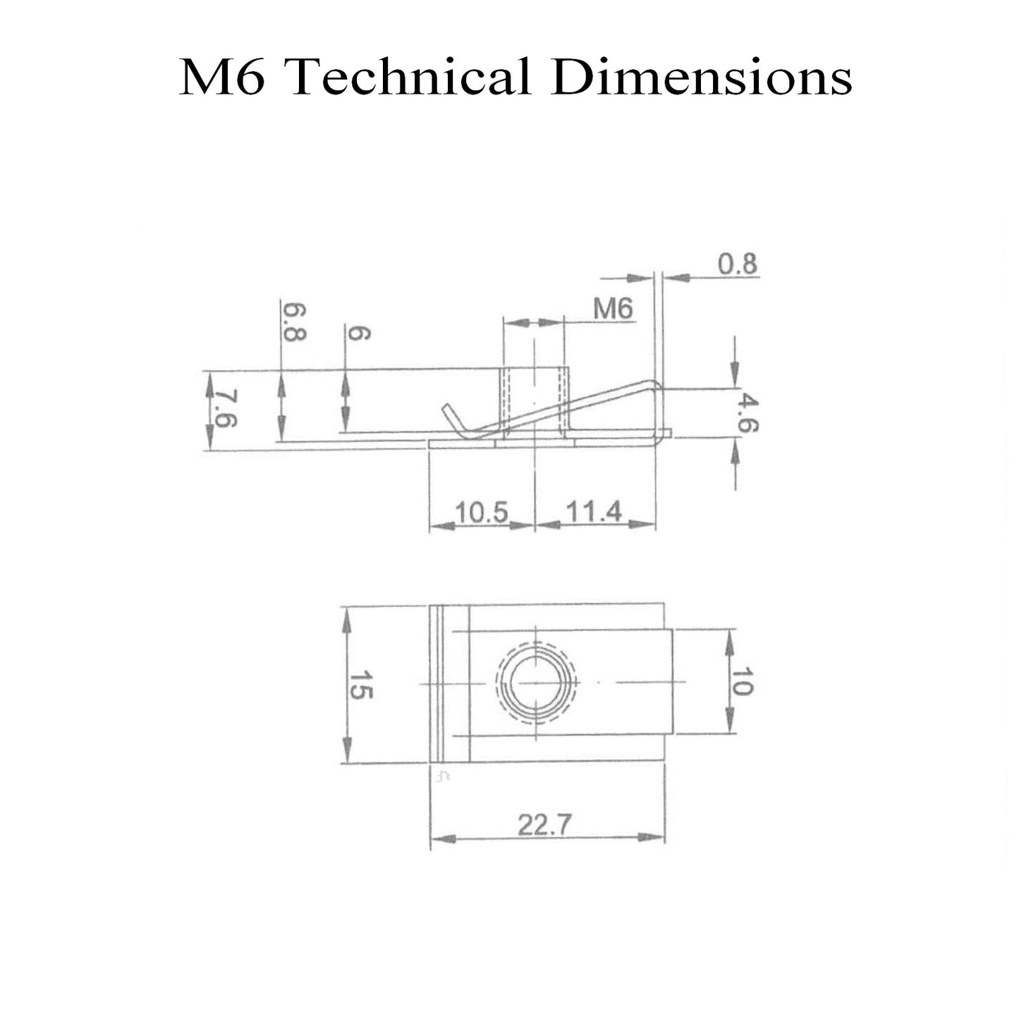 Metric Chimney U Nuts Speed Fasteners<br> M4, M5, M6 & M8