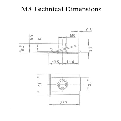 Metric Chimney U Nuts Speed Fasteners<br> M4, M5, M6 & M8