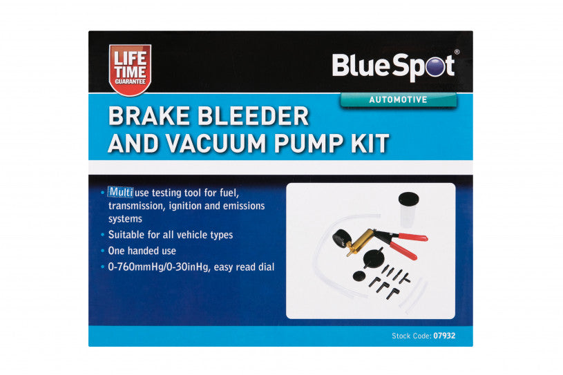 Mulit Use Brake Bleeder and Vacuum Pump Kit, for all Vehicle Types
