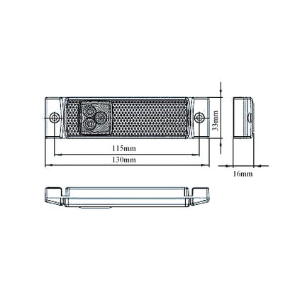 Marker Lights and Reflector 12/24v for HGV Trucks & Lorrys