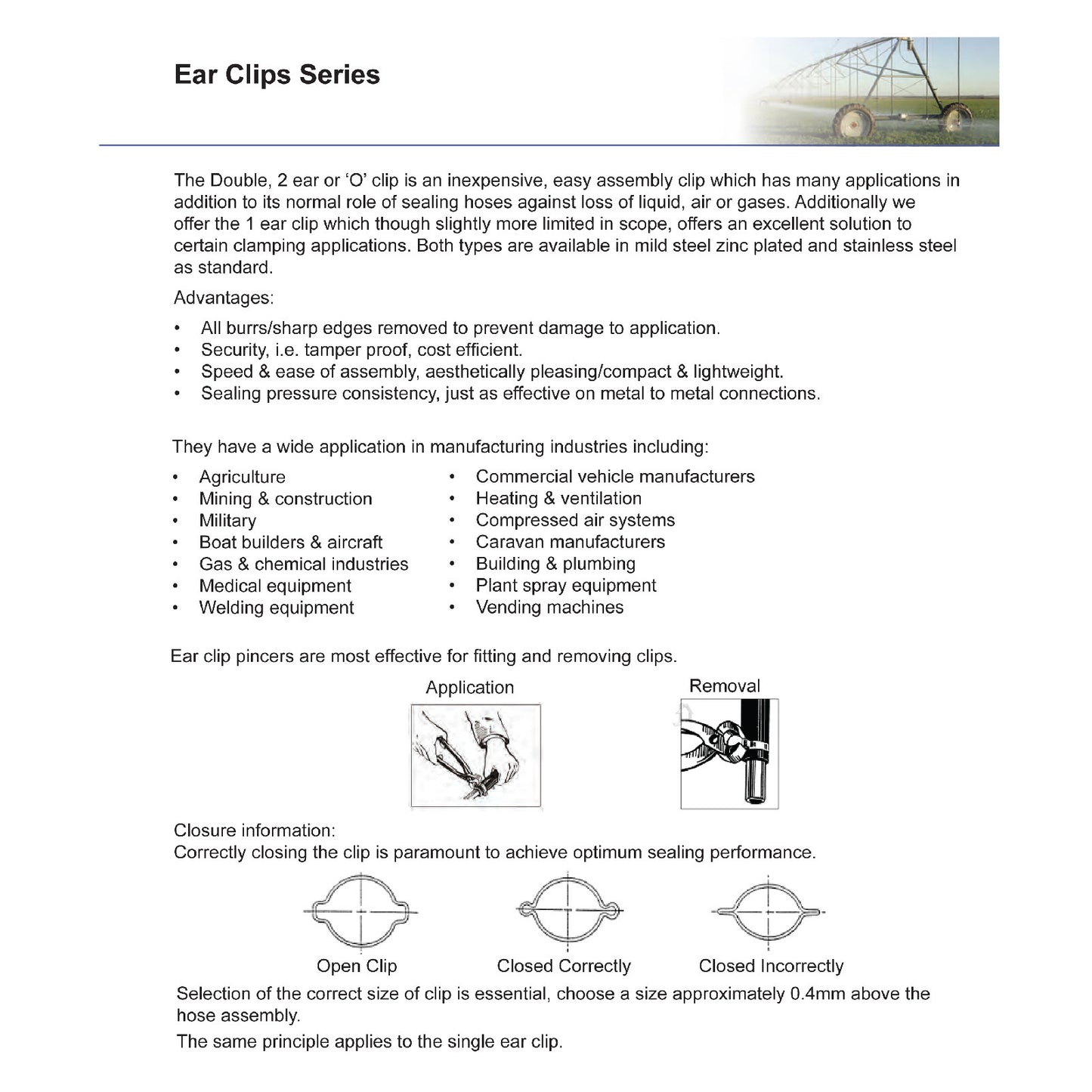 Mikalor Single Ear Plus Stainless Steel Hydraulic Hose Clamps