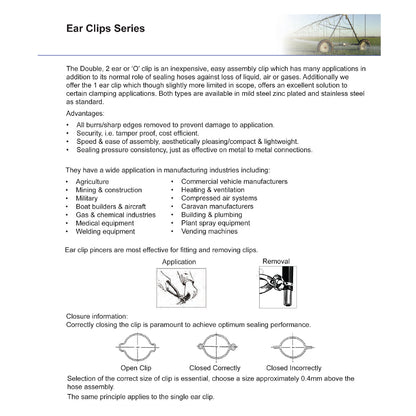 Mikalor Single Ear Plus Stainless Steel Hydraulic Hose Clamps