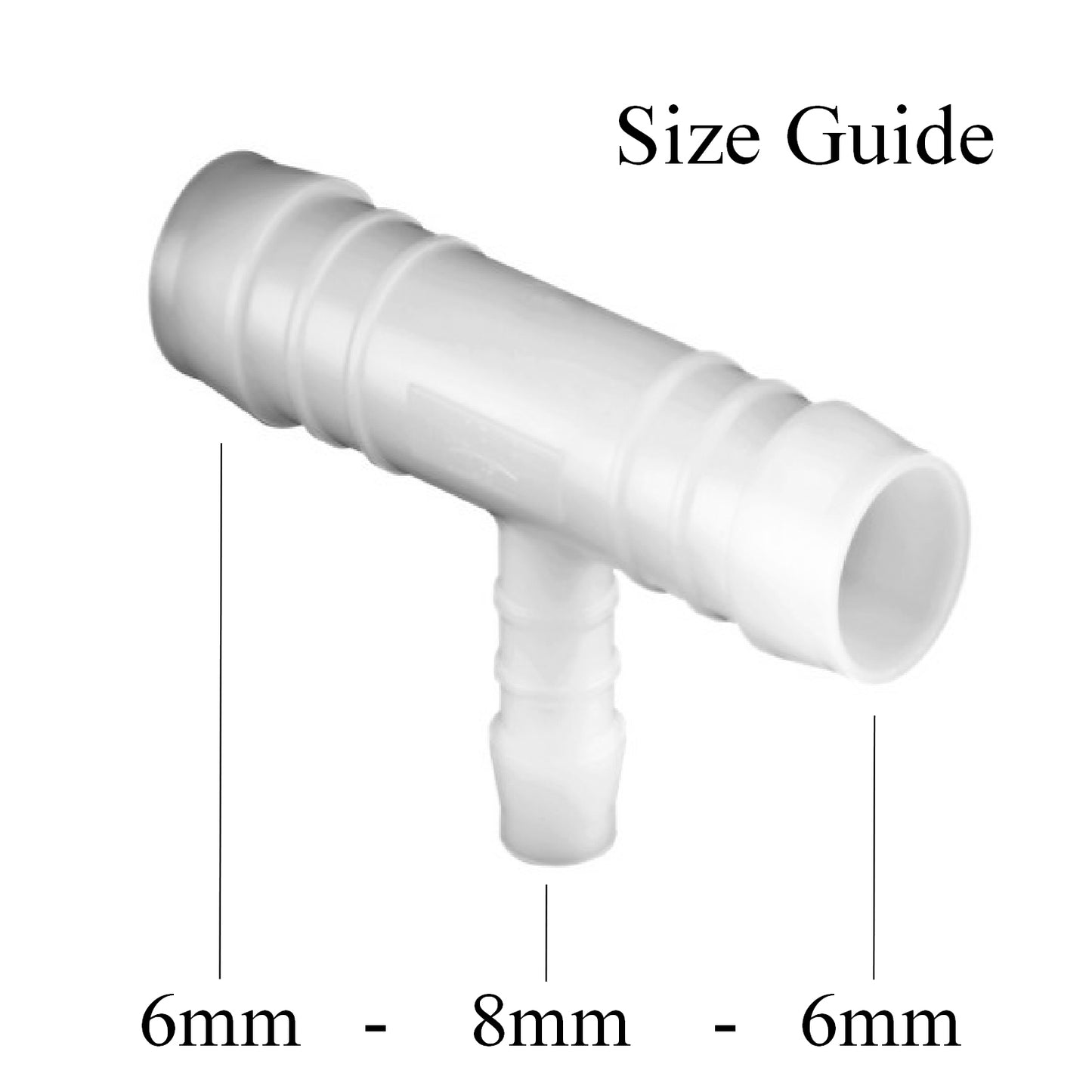 Reducing T Piece Silicone Vacuum Hose Joiner<br>Menu Options