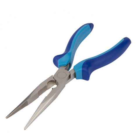 Steel 200mm Long Nose Pliers, with Soft Grip Handles & Slip Guard