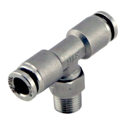 Turbosmart 1/8" NPT Tee Pushloc Fitting - SS - 1/4"  TS-0550-3055