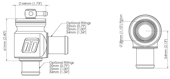 Turbosmart BOV Kompact Plumb Back-20mm  TS-0203-1221