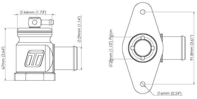 Turbosmart BOV Kompact Plumb Back - Maz/Sub  TS-0203-1209