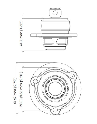 Turbosmart BOV Kompact Shortie PB Ford Fiesta 1.6L EcoBoost  TS-0203-1266