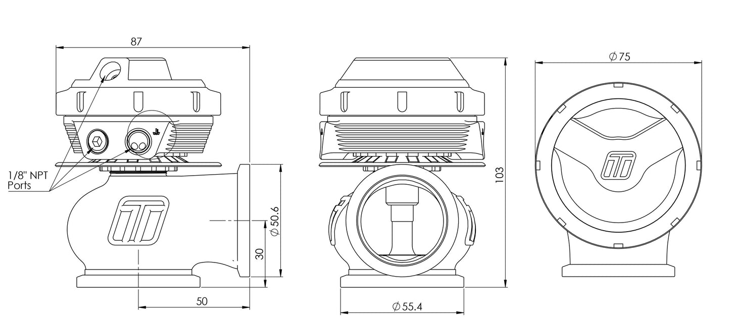 Turbosmart GenV WG40CG CompGate40 5psi Black TS-0552-1202