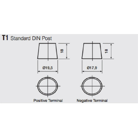 2 x Battery Terminals Positive and Negative for 11mm² to 60mm² Cable